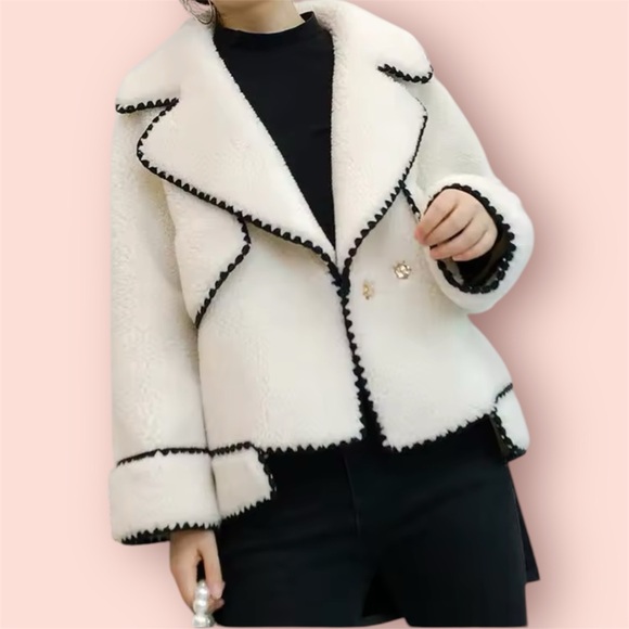 Commense Embroidered Trim Fleece Kimono Jacket - Picture 5 of 13